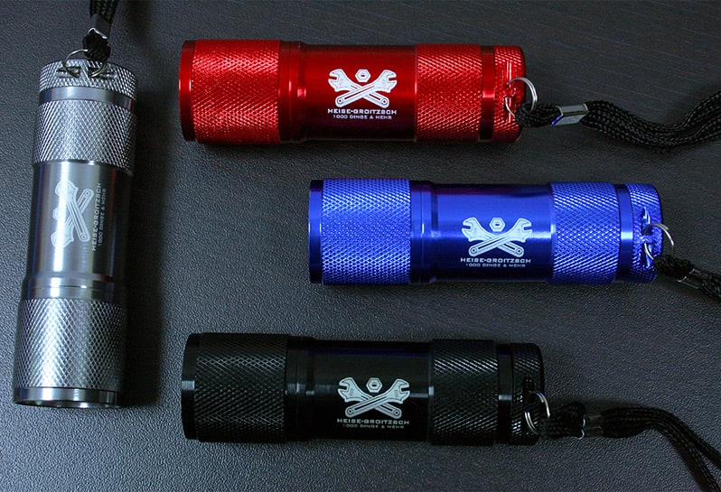 Taschenlampen mit Logogravur